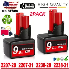 2PACK 9.0 For Milwaukee For M12 12V Lithium 9.0Ah Extended Capacity Battery USA