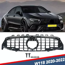 Gloss Black GT Grille Front Bumper For Mercedes W118 CLA35 CLA45 AMG 2020-2022 (For: 2021 CLA35 AMG)