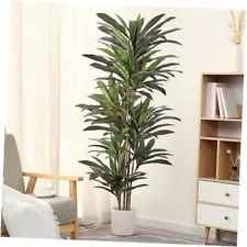 Dracaena Artificial Plant 6ft Red Yucca Silk Tree Faux Plants Indoor Tall 6 Ft