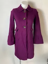 Old Navy Raspberry Purple Belle Flare Sleeve Pea Coat XS