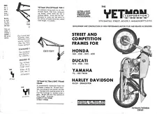 1965 SALES BROCHURE FOR YETMAN MOTORCYCLE SPACE FRAME SENT TO ME IN VIETNAM WAR