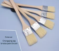 Flat Head Paint Brush Wooden Handle Style Design Suitable Use For Painter Artist