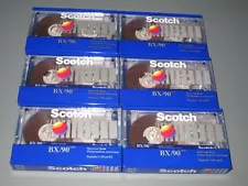 LOT OF 6 VINTAGE SCOTCH BX 90 MINUTES AUDIO CASSETTE TAPES-NEW OLD STOCK