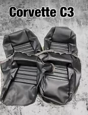 1979-1982 Corvette Seats Cover(2" bolster) 4 pcs total(ALL BLACK)