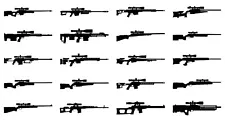 7" W Scoped Sniper Rifle Marksman Gun Silhouette Waterproof Vinyl Sticker Art