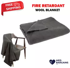 Ever Ready Warm Wool Fire Retardant Blanket 62" x 80" US Military Style - Gray