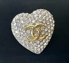 Signed COCO CHANEL MADE IN FRANCE Heart Vintage Brooch Jewelry Lot H