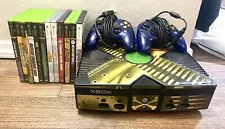 Custom Case Paint Xbox Original W/ Controllers And Games