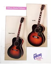 1990 GIBSON NICK LUCAS SJ200 ACOUSTIC GUITAR Dealer Catalog SpecPage Case Candy