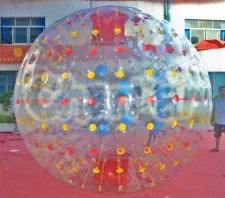 human hamster ball poke dotted red an yellow 30 in tall