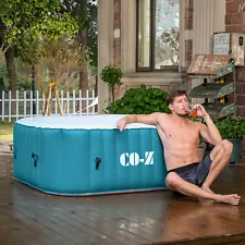 CO-Z Portable Inflatable Hot Tub Spa 130 Air Jet w Pump and Cover 2 to 6 Person