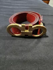 Men’s Salvatore Ferragamo Belt Red Leather