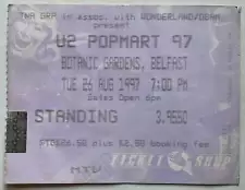 U2 Original Used Concert Ticket Botanic Gardens Belfast 26th Aug 1997