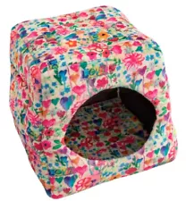 Natural Life SALE Love Graffiti Floral Collapsible Cozy Cat Bed. Brand New