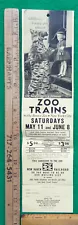 New Haven RR NYNH&HRR Zoo Trains To The Bronx Zoo Excursion Broadside 1963