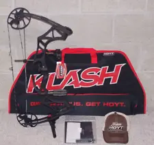 LEFT Hand Hoyt Klash Bow Package- 15 to 70 lb- 18 to 29" DL- Black- w/ Case
