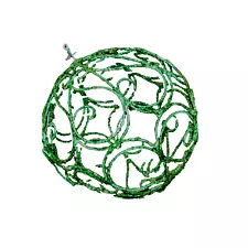 Christmas ornaments green see-thru WIRED BALLS 4.25 +/- in. diameter (Ebay 1)