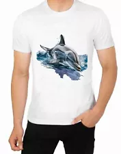 Dolphin Jumping Ocean Sea Life T shirt for Men Apparel Short Sleeve Clothing