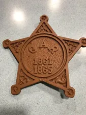 GAR Military Grave Marker Cast Iron Star 1861-1865