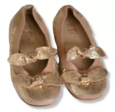 ZARA BABY FLATS METALLIC FLATS ROSE GOLD SHOES GIRL BABY TODDLER Sz EU 21 5.5 US