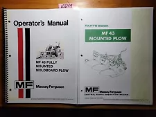 Massey Ferguson MF 43 Fully Mounted Moldboard Plow Owner Operator Manual + Parts