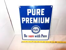 10 x 12 in PURE OIL COMPANY PREMIUM GASOLINE ADV. SIGN DIE CUT METAL # S 250