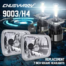 Pair 155W 7x6" Led Headlights Hi/Lo Halo for GMC TopKick C6500 C5500 C4500 Truck