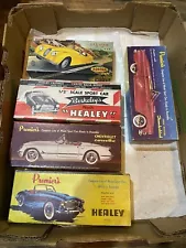 5 Vintage Aurora Palmer Jaguar Nash Healey Thunderbird Corvette Car Model Kit Bx