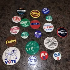 Lot Of Vintage Election Political Buttons Pins Badges