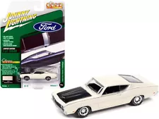 1969 Ford Torino Talladega Wimbledon White with Matt Black Hood "Classic Gold Co