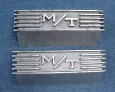 VINTAGE MICKEY THOMPSON ALUMINUM VALVE COVER BREATHERS PAIR HEMI CHEVY FORD