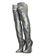 LEATHER WORKS OF LONDON 34" TALL LEATHER THIGH HIGH BOOTS SZ. 12 U.K.