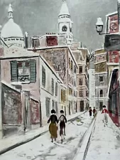 Vintage French Art Print by Maurice Utrillo 1953 Unframed 11x14.6 City Landscape