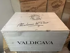 Wine Box Case Wooden Crate Valdicava 14Lx11Wx7 W/ Lid