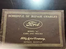 1931 Schedule of Repair Charges for Model "A" Cars and Trucks