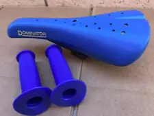 New "Old School Bmx" Hard Shell BLUE Seat with Grips GT DYNO Viscount Dominator