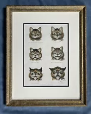 LOUIS WAIN c.1895 Original Cat Print ‘Circumstances Alter Cases’ hand coloured