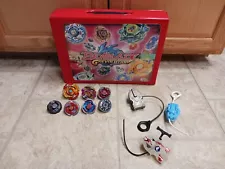 Beyblade G Revolution Red Combat Travel Case Hasbro 2003 W/beyblades & Launchers