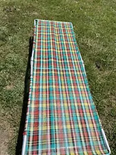 RETRO Vintage Aluminum PLAID Folding Camping Cot Mobile Bed Outdoors Tent NICE