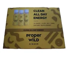 Proper Wild; CLEAN ALL DAY ENERGY; 100% PLANT-BASED, 12ct 2.5oz GINGER
