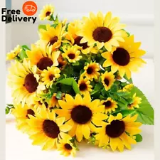 13Pcs Artificial Silk Sunflower Bouquet Flowers Home Decoration Ornaments Decors