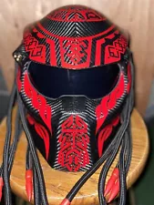 Iron Blood Warrior Helmet Predator Dreads Carbon Fiber Adult Cosplay Costume