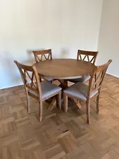 Round Dining Room Table Set - Farmhouse Style