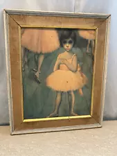 Walter Keane (Margaret) BALLERINA Print- BIG EYES Acrylic Covered Framed 10.5x13