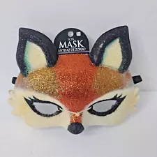 Glitter FOX MASK Masquerade Mardi Gras Halloween Costume Accessory NEW