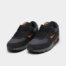 Nike Air Max 90 Jewel Swoosh Black/Safety Orange/Grey 2022 Men Retro Shoes NEW