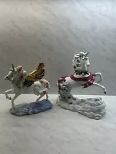 Princeton Gallery Fine Porcelain Unicorns 2 In Lot-1994 & 2000 Preowned