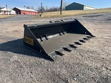 84" Heavy Duty Low Profile Skid Steer Tooth Bucket