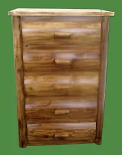 Northern Torched Cedar Log 5 Drawer Dresser-Dovetail/Made in USA/Free Shipping