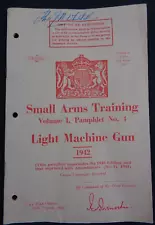 Original WW2 British Army manual for the "LIGHT MACHINE GUN" (BREN GUN)